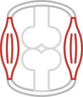sinoviale comune struttura icona nel grigio e rosso schema. vettore