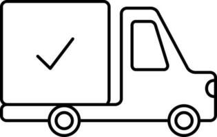 dai un'occhiata camion o consegna camion magro linea arte icona. vettore