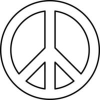 nero linea arte pace icona o simbolo. vettore