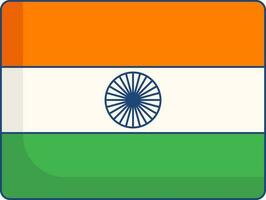 isolato tricolore indiano nazionale bandiera nel piatto design. vettore