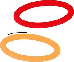 arancia e rosso anelli piatto icona. vettore