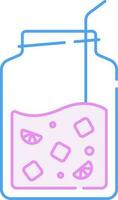 limonata bevanda boccale blu e rosa magro linea arte icona. vettore