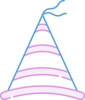rosa e blu schema illustrazione di festa cappello icona. vettore