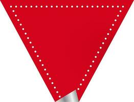 arricciare triangolo forma etichetta nel rosso colore. vettore