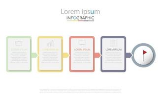 modello di infografica in 4 passaggi modello per la presentazione del diagramma grafico e il grafico vettore