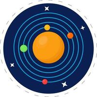 vettore illustrazione di solare sistema blu sfondo.