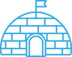 blu linea arte illustrazione di iglù icona. vettore