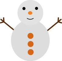 piatto illustrazione di carino pupazzo di neve personaggio icona. vettore