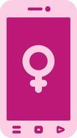 rosa femmina simbolo nel smartphone schermo icona. vettore