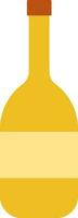 piatto stile vino o birra bottiglia icona nel giallo colore. vettore