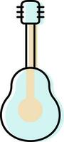 piatto stile chitarra icona nel blu e giallo colore. vettore