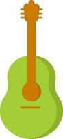 arancia e verde chitarra piatto vettore. vettore