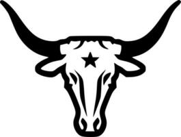 Texas Longhorn testa, nero e bianca vettore illustrazione