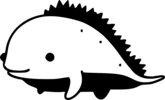 axolotl, nero e bianca vettore illustrazione