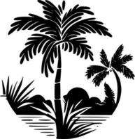 tropicale, minimalista e semplice silhouette - vettore illustrazione