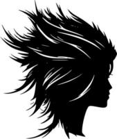 capelli, minimalista e semplice silhouette - vettore illustrazione