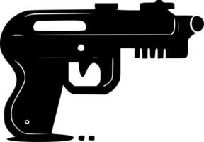 pistola - nero e bianca isolato icona - vettore illustrazione