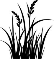 erba - nero e bianca isolato icona - vettore illustrazione