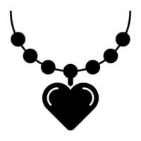 weban icona design di collana, cuore pendente vettore