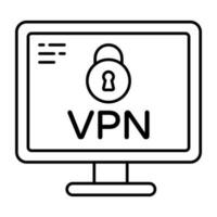 un' lineare design icona di vpn vettore