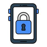 concettuale piatto design icona di mobile sicurezza vettore