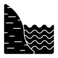 un' bellissimo design icona di montagna acqua, piatto design vettore