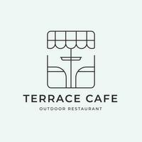 terrazza bar logo linea arte icona design ,strada bar, ristorante all'aperto icona design. vettore