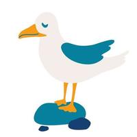 gabbiano. personaggio dei cartoni animati di uccello divertente. può essere utilizzato per la stampa, come poster, stampa di abbigliamento per bambini, stampa di design grafico.