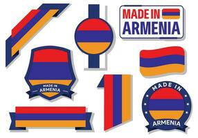 collezione di fatto nel Armenia badge etichette Armenia bandiere nel nastro vettore illustrazione