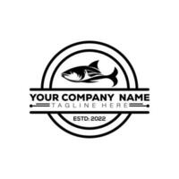 salmone pesce logo design vettore modello. frutti di mare logo design modello