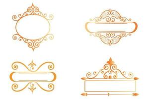 nozze invito design con d'oro nastro. disegnato a mano nozze ornamento collezione. vettore