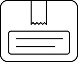 isolato consegna scatola icona nel nero linea arte. vettore