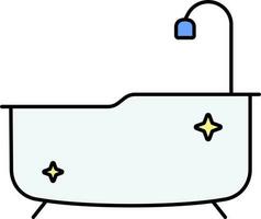 vasca da bagno icona nel bianca e blu colore. vettore