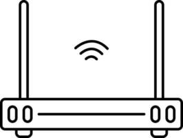 isolato router icona nel nero linea arte. vettore