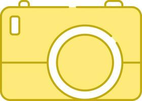 giallo e bianca telecamera icona o simbolo. vettore