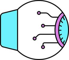 isolato bulbo oculare icona nel blu e rosa colore. vettore