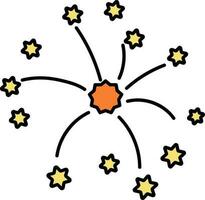 arancia e giallo fuoco d'artificio leggero icona o simbolo. vettore