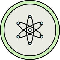 atomico struttura cerchio icona nel verde e grigio colore. vettore