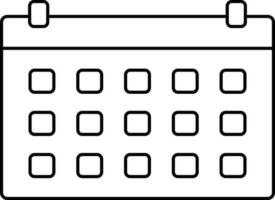 vuoto calendario modello nero lineare icona. vettore