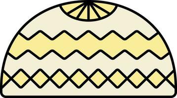 etnico Kufi cappello piatto icona nel giallo colore. vettore