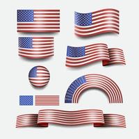 bandiera americana e design bandiera pulsante usa vettore