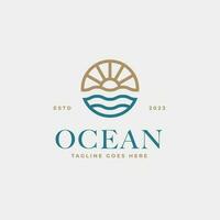 creativo minimalista spiaggia oceano distintivo logo design concetto vettore illustrazione idea