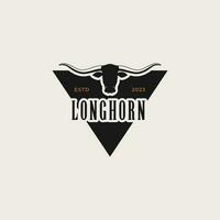 creativo Vintage ▾ Texas Longhorn nazione occidentale logo design concetto illustrazione idea vettore