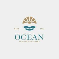 creativo minimalista spiaggia oceano distintivo logo design concetto vettore illustrazione idea