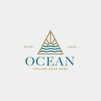 creativo minimalista spiaggia oceano distintivo logo design concetto vettore illustrazione idea