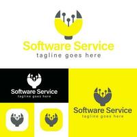 semplice Software servizio logo. creativo concetto, software imparentato. minimalista vettore illustrazione. moderno logotipo.