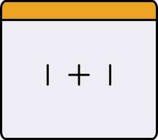 matematica tavola icona nel giallo e bianca colore. vettore