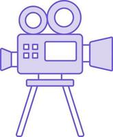 video telecamera icona nel viola e bianca colore. vettore