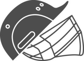 cricket casco icona nel grigio e bianca colore. vettore