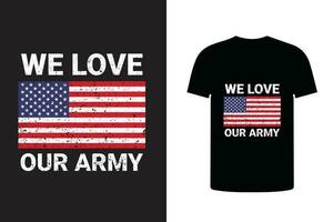 noi amore nostro esercito veterano t camicia disegno, noi esercito Vintage ▾ design. vettore